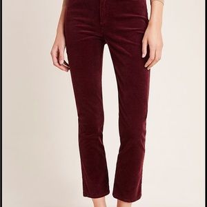 High rise slim fit corduroy pant